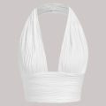 Solid Backless Halter Top.