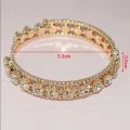 Fashion Crystal Bracelet for Women Wedding Bangle Hand Jewelry Multi-Layer Bridal Rhinestone Bracelet | Rose Gold. 