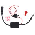 Auto Car Radio FM Antenna Signal Booster Amplifier ANT-208 Enhancer Device Android Player Antenna Signal Booster 12V FM/AM Car A. 