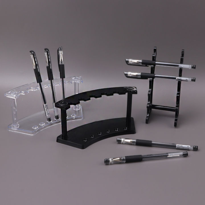 Wholesale Plastic Transparent 6 Slot Pencil Pen Spoon Jewelry Display Holder Stand Rack