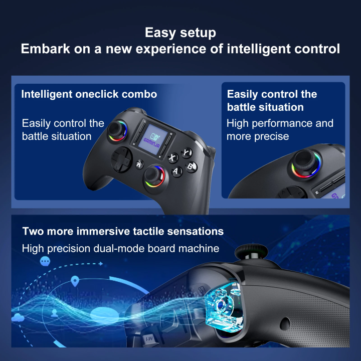 GAMINJA%206162%20%201.44inch%20Smart%20Screen%20Wireless%20Controller%20For%20Switch%20P4%20iOS%20Android%20PC%20TV%20Dual%20Hall%20Joystick%20Calibration%20RGB%20Light%20-%20Image%206
