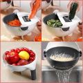 9 in 1 Multifunctional Magic Rotate Vegetable Slicer with 2L Drain Basket Veggie Fruit Shredder Grater Slicer garlic press. 