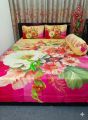 New Single Flower Double Size Panel Bed Sheet With Two Matching Design Pillow Covers For Big Bed Size 7.5×8.5 Feet. 