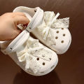 New 2PCS Elegant Lace and Artificial Bow DIY Shoe Charms White Lace & Ribbon Bows for Clogs Sandals Party Gifts Favors. 