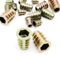 10/20pcs Metal Embedded Insert Nut E-Nut M4 M5 M6 M8 Hexagon Hex Socket Allen Head for Wood Furniture Inside and Outside Thread. 