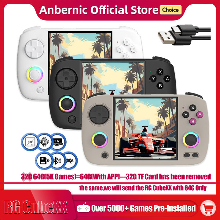 ANBERNIC RG CubeXX Handheld Game Console 3.95” 720*720 IPS OCA 1:1 Screen 3800mAh H700 Linux System RGCUBEXX TV HD Out With APP