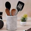 White Marble Utensil Holder Handmade Kitchen Utensils Organizer - 3.5"x 5" Inch - Mosco Traders. 