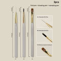 3Pcs/set Nail Art Brushes Checker Nail Drawing Painting Line Brush Nail Art Acrylic Painting Brushes DIY Manicure Design Tools. 