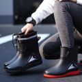 Short and Medium Tube Men's Bundle Rain Shoes Night with Reflective Strip Shoes Waterproof Shoes Elastic Band Waterproof.