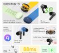 Real-me Buds T110 Bluetooth Truly Wireless in Ear Earbuds with mic, AI ENC for Calls, Google Fast Pair, 38 Hours Total Playback with Fast Charging and Low Latency Gaming Mode (white and Black). 
