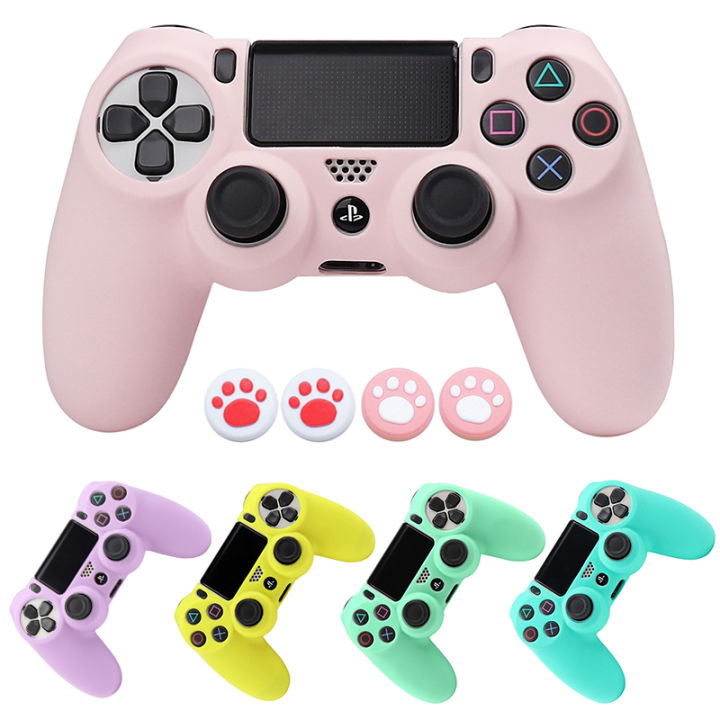 Soft Silicone Protective Control Cover For Playstation 4 Controller Skin PS4  Gamepad Case with Joystick Grip Caps