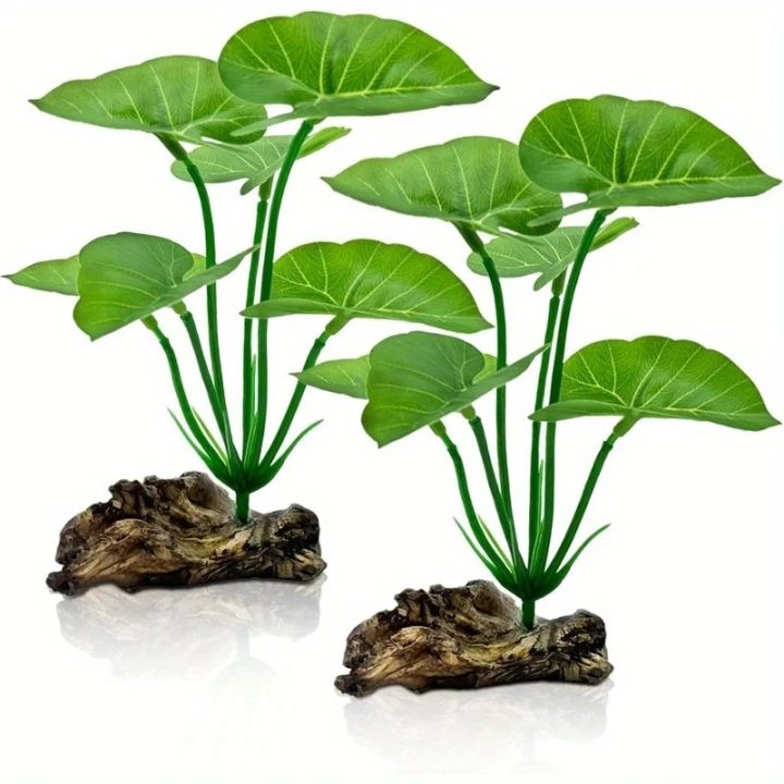 1pc%20Artificial%20Aquarium%20Plants%20Realistic%20Floating%20Leaves%20Sturdy%20Stem,%20Reptile%20Terrariums%20Low-Maintenance%20Water%20Tank%20Decoration%20-%20Image%202