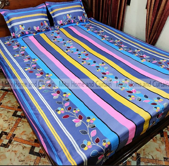 Double King-Size Bedspread in Various Printed Colors (7'x8') Suti Fabric