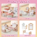 Dollhouse Furniture Set Accessories Doll House Mini Furniture Pretend Play Bedroom Living Room Bathroom Kitchen Kids Birthday.