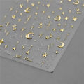 1PC 5D Korean Bronzing Nail Stickers Japanese Gold Silver Star Moon Luxury DIY Nail Art Decoration Decals Manicure Accessories.