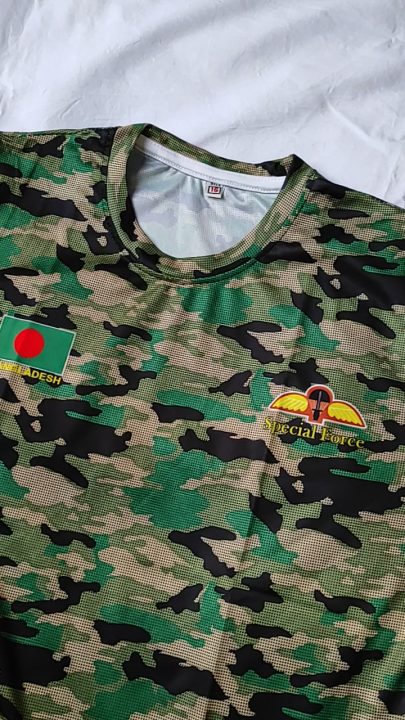 Camouflage Half-Sleeve Jersey T-Shirt – Breathable Comfort (Men & Kids)