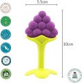 BPA Free Silicone Fruit Baby Teether Toy for 3 Months Above Infant Sore Gums Pain Relief (1 Fruits). 