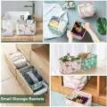 Small Foldable Organizer Basket for Closet Organizing, Multipurpose Storage Box Hamper for Clothings, Socks, Underpants, Kids Toy. 