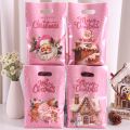 50pcs Pink Merry Christmas  Bags Santa Claus Candy Bags for Home 2025 Winter Holiday Christmas Decoration Navidad . 
