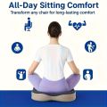 1pc Memory Foam Seat Cushion - 3D Ergonomic Support| Light Green & Grey, Washable Polyester, Car/Office Essentials Home Decor.