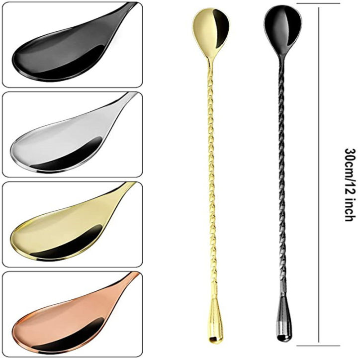 Cocktail%20Spoon%20Bar%20Stirring%20Spoon%20Long%20Handle%20Stainless%20Steel%20Spiral%20Pattern%20%20Mixing%20Shaker%20Spoon,%2012%20Inch,%204%20Colors%20Bar%20%20Tools%20-%20Image%202