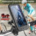 Waterproof Mobile Holder for Bike – 360° Rotating Handlebar Phone Mount Case – Shockproof, Touchscreen Support, Universal Bicycle & Motorcycle Stand. 