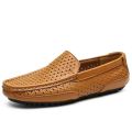 2024 Summer Men Casual Shoes Luxury Brand Genuine Leather Mens Loafers Moccasins Hollow Out Breathable Slip on Driving Shoes. 