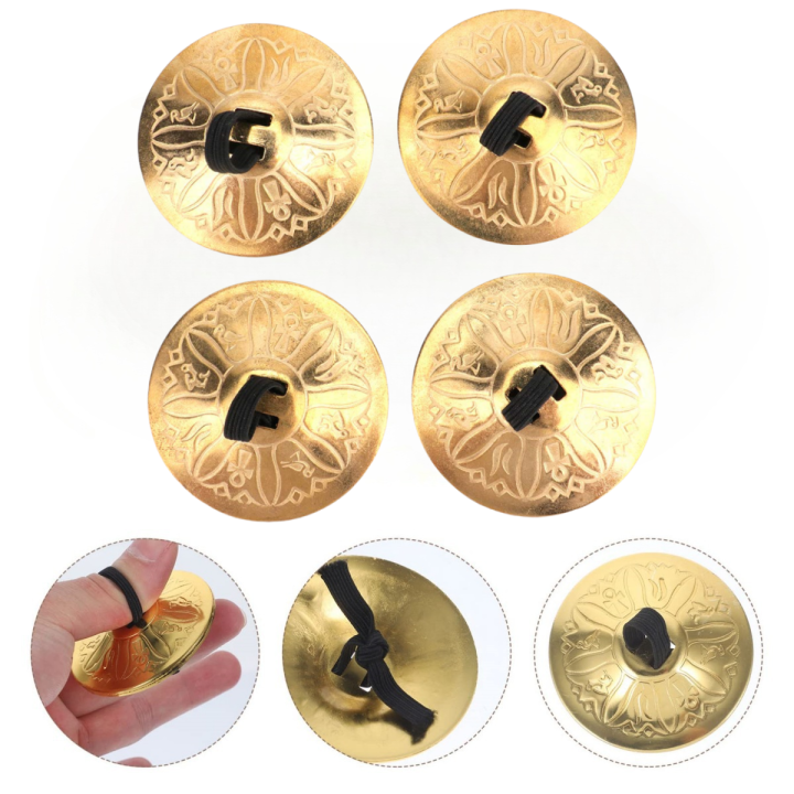 4PCS Mini Copper Finger Cymbals Belly Dance Hand Cymbals Musical Instrument ,Dancing & Performances Instrument