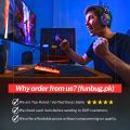 100% Original Branded Gaming Headset RGB with Noise Reducing Microphone ~ Over the Ear Gaming Headphones with Stereo Sound for Pubg Mobile PC Laptop Computer PlayStation4 Xbox PS4 PS5 Nintendo Switch, iOS & Android ~ 3.5mm Wired Headphone Bass ~ By FunBug. 