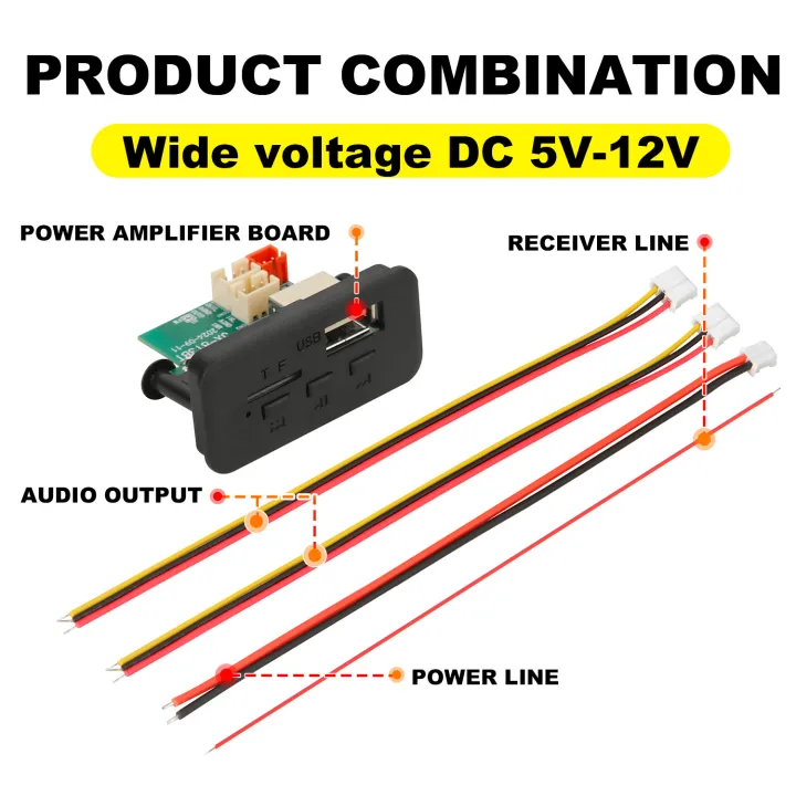 12V%20Wireless%20Bluetooth%205.0%20DIY%20MP3%20WMA%20WAV%20Decoder%20Board%20Car%20Audio%20USB%20TF%20FM%20Radio%20Handsfree%20Module%20MP3%20Player%20For%20Speaker%2012V%20W%20-%20Image%205