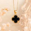 four leaf clover necklace double Sided pendant 2 in1 for girls & women Korean fashion jewellery. 