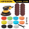 5/6 Inch Pneumatic Air Orbital Sander Polisher Tool Polishing Random Orbital Machine Grinder for Car Paint Care Rust Removal. 
