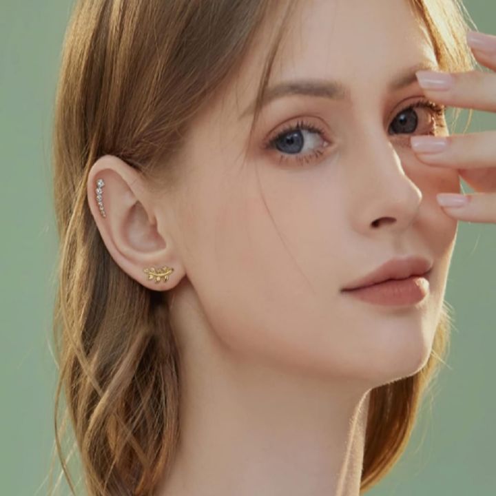 1Pc%2016G%20Stainless%20Steel%20Screw%20Back%20Stud%20Earrings%20for%20Women%20Men,%20Fashion%20Cubic%20Zerconia%20Cartilage%20Conch%20Helix%20Ear%20Piercing%20Jewels%20-%20Image%203