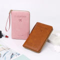 Unisex Men Women Zipper Travel Multi-Function Passport Holder Cover Case Wallet PU Leather Ticket Protective Travel Accessories. 