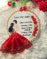 Customized Bat Paki / Marriage Fixed / Date Fixed Hand Embroidery Hoop - 8 Inch Wooden Frame | Personalized Gift. 