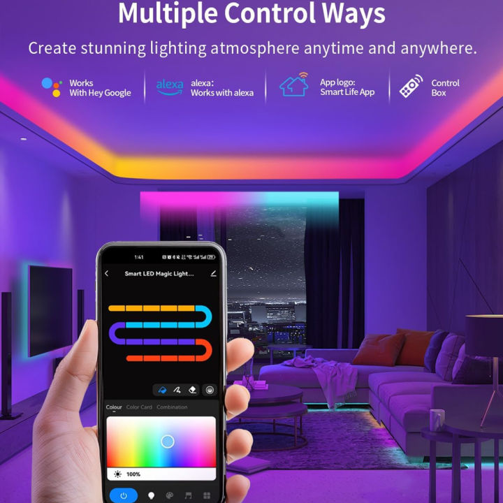 Tuya%20WiFi%20COB%20RGBIC%20LED%20Strip%2012V%205m%20Music%20Sync%20Dream%20Color%20WS2811%20Addressable%20Party%20Light%20RF%20Remote%20Control%20F%20Alexa%20%20Home%20-%20Image%203