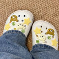 10PCS Rilakkuma Bear Series Shoe Charms Set Cute Cartoon ABS Waterproof Sandals Decorate Buckle Decorations Accessories . 