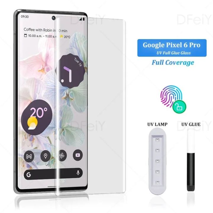 Google pixel 6 Pro UV Clear 3D Tempered Glass Full Coverage Screen Protector