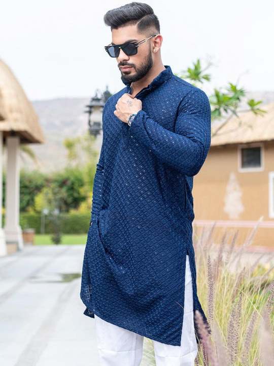 Embroidery Work Pure Cotton Kurta Pajama Set || Kurtha Suruwal Set For Mens