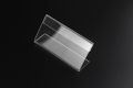 10pcs Clear Acrylic Sign Display Holder with Vertical Slanted Back, L Shape Clear Price Sign Stands Name Card Label Counter Top Stand for Restaurants Hotels Stores (9cm x 7cm). 