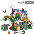 NEW Travel Pumpkin Cart Halloween House Store Street View Shop House Building Blocks Kit Girls Bricks Model Kids Toy Children.