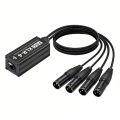 1Pair 4-Channel 3-Pin XLR Or 6.3Mm Audio And DMX Over Network Cable Extender, DMX512 Network Signal Extender Male+ Female. 