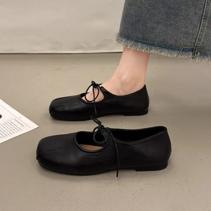 Women's%20Lace-Up%20Mary%20Jane%20Spring/Autumn%20Flats%20%20-%20Square%20Toe%20Single%20Strap%20Shallow%20Cut%20Flats,%20Flat%20Sole%20Comfortable%20Ballet%20Shoes%20-%20Image%207