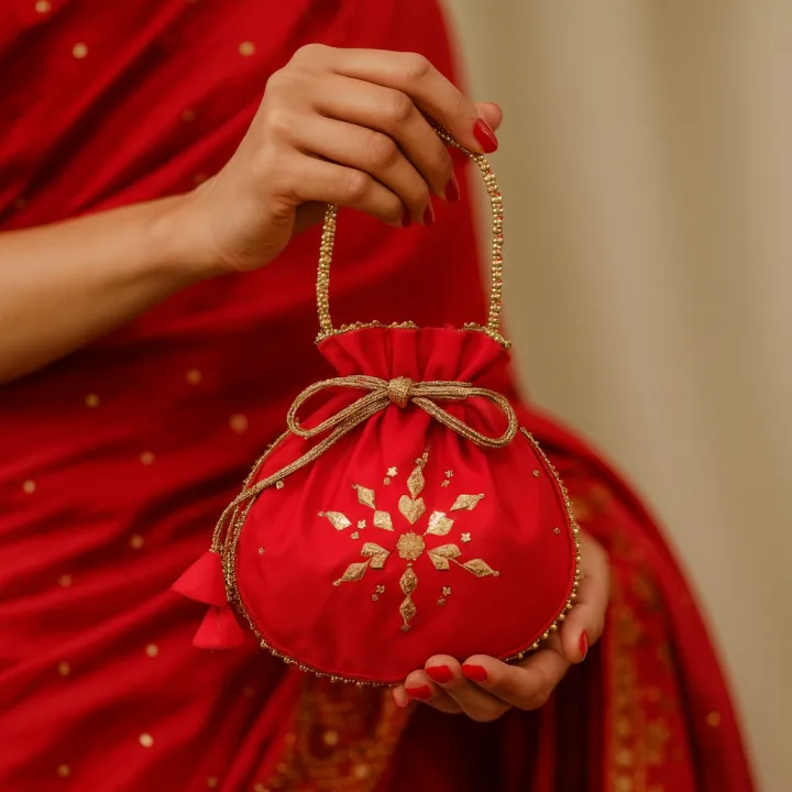 Fancy%20embroidered%20clutch/potli%20bag%20for%20wedding%20parties%20designer%20traditional%20potli%20gol%20bag%20with%20Handmade%20Gota%20work%20-%20Image%202