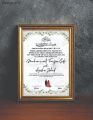 Premium A4 Size Nikah Certificate Frame Customizable HD Picture Frame for Nikah Nama. 