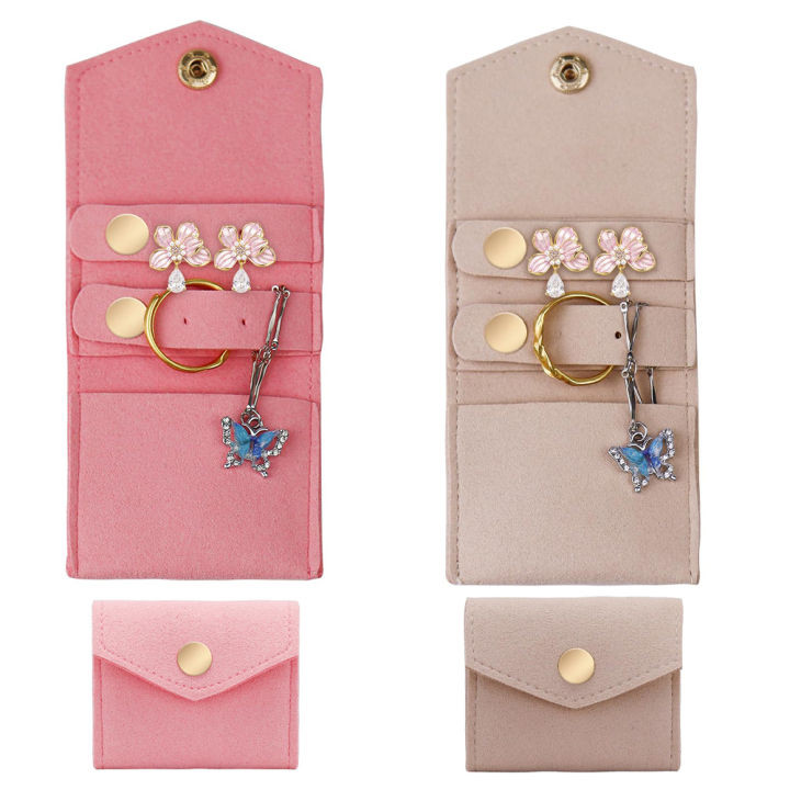 1pc Mini Jewelry Case Functional Storage Organizer Foldable Jewelry Bags for Rings Earrings Necklaces Packing Pouches Travel
