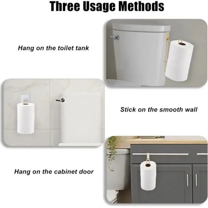 1PCS%20Wall%20Mounted%20Bathroom%20Kitchen%20Organizer%20No%20Drill%20Paper%20Towel%20Holder%20Hanging%20Tissue%20Rack%20for%20Toilet%20Vanity%20Storage%20-%20Image%202