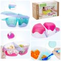Hogokids 2 compartment baby feeding bowl with soft tip spoon temperature change color + baby bowl lid with spoon. 
