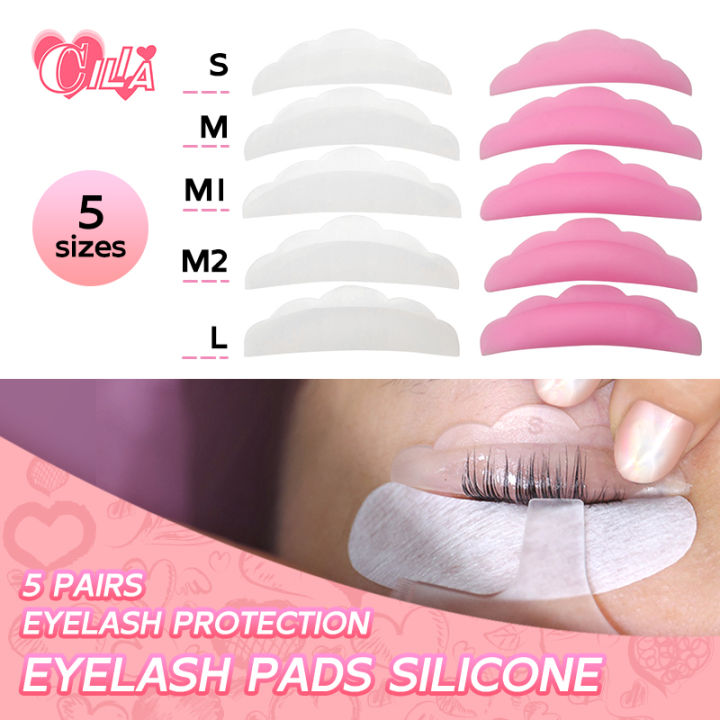 5 Pairs Eyelash Extension Pads Silicone Protection Eyelashes Pad Reusable Lifting Curler Shield Patch Lashes Makeup Tools