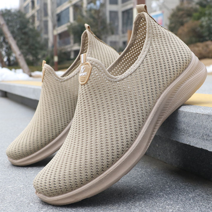 Mens Shoes Breathable Slip on Running Sneakers Comfortable Summer Sport Tennis Shoes for Man Non Slip Lightweigh Flats